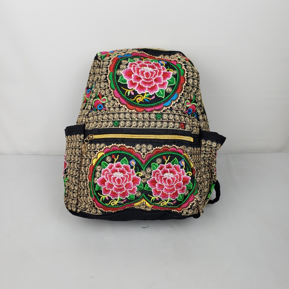 Embroidered floral‎ Mexican Backpack NEW/ mochila Mexicana bordada a mano nueva